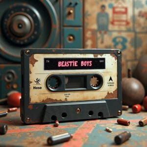 Cinta de cassette con las canciones de Beastie Boys Cassette tape with Beastie Boys songs