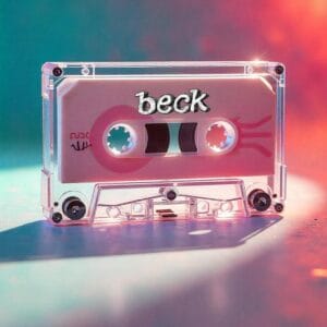 Cinta de cassette con las canciones de Beck. Cassette tape with Beck songs.