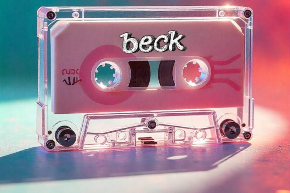 Cinta de cassette con las canciones de Beck. Cassette tape with Beck songs.