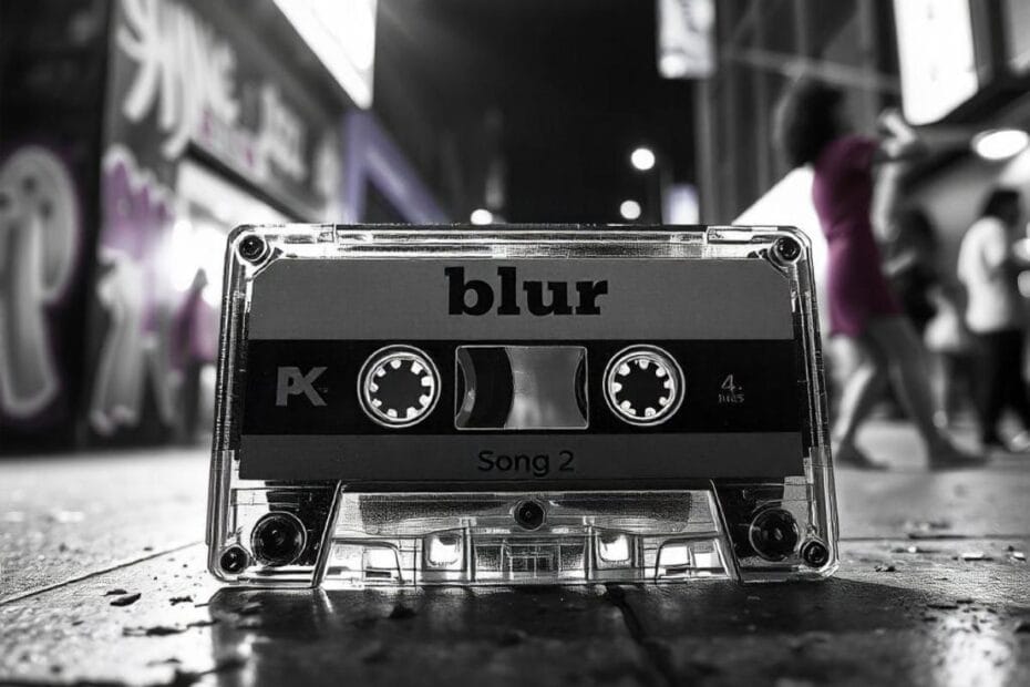 Cinta de cassette con las canciones de Blur. Cassette tape with Blur songs.