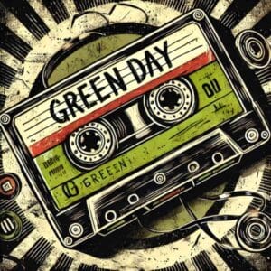 Cinta de cassette con las canciones de Green Day. Cassette tape with Green Day songs.