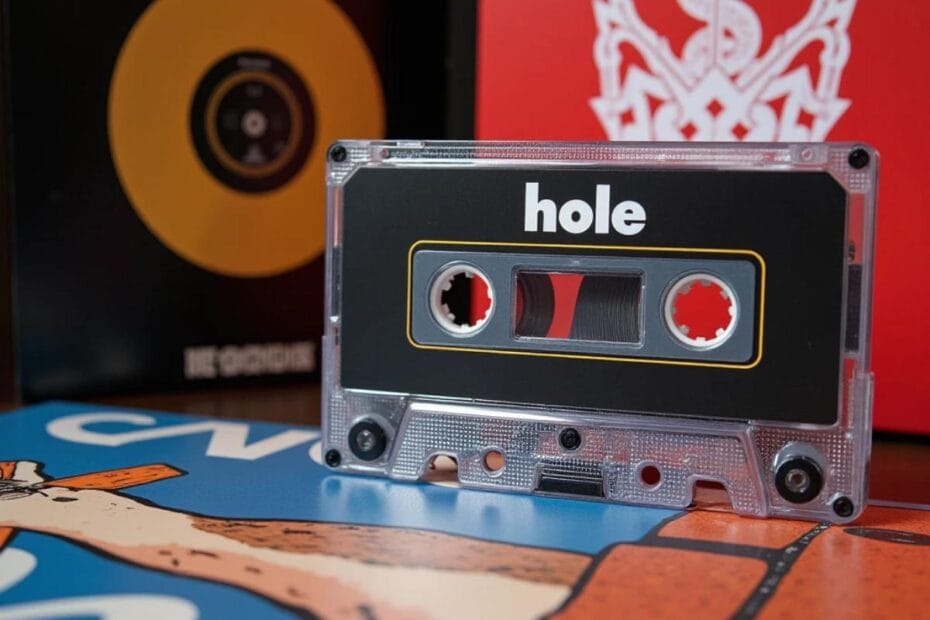 Cinta de cassette con las canciones de Hole. Cassette tape with Hole songs.