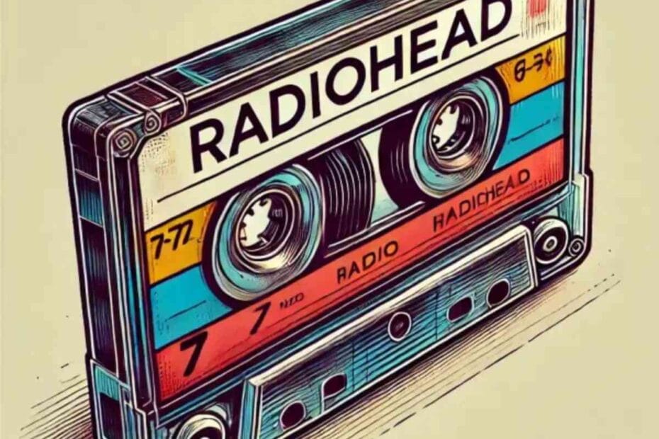 Cinta de cassette con las canciones de Radiohead. Cassette tape with Radiohead songs.