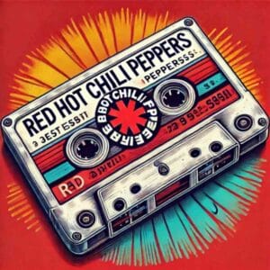 Cinta de cassette con las canciones de Red Hot Chili Peppers. Cassette tape with Red Hot Chili Peppers songs.