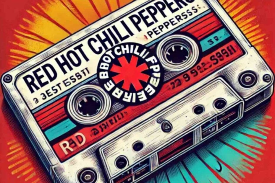 Cinta de cassette con las canciones de Red Hot Chili Peppers. Cassette tape with Red Hot Chili Peppers songs.