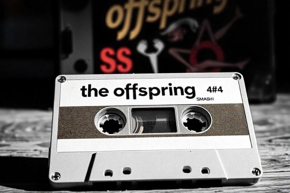 Cinta de cassette con las canciones de The Offspring. Cassette tape with The Offspring songs.