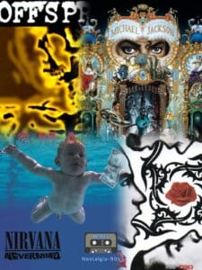 The best music albums of the 90s. Los mejores álbumes de música de los años 90. Nevermind, Smash, Dangerous, Blood Sugar Sex Magik ...