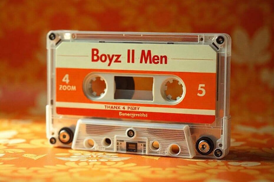 Cinta de cassette con las canciones de Boyz II Men. Cassette tape with Boyz II Men songs.