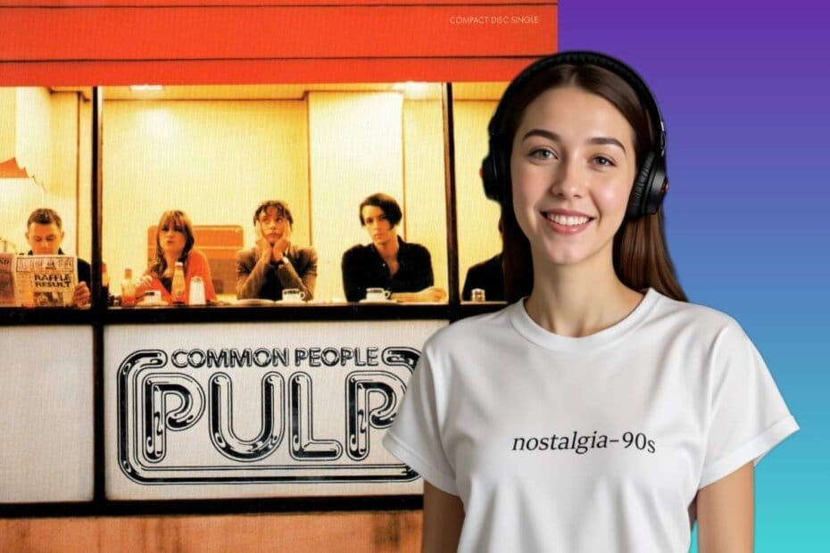 Portada del single Common People de Pulp. Pulp Common People single cover.