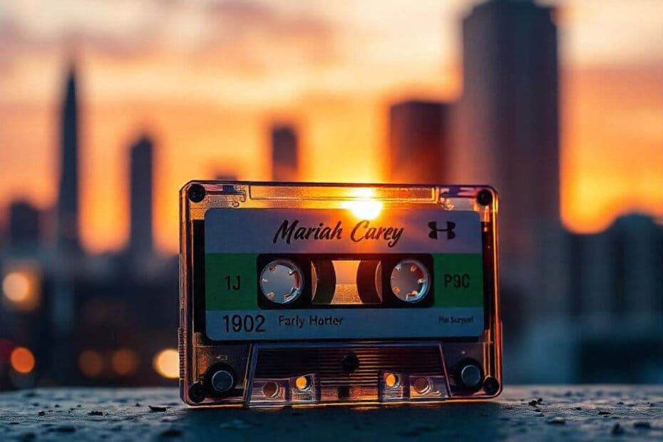 Cinta de cassette con las canciones de Mariah Carey. Cassette tape with Mariah Carey songs.