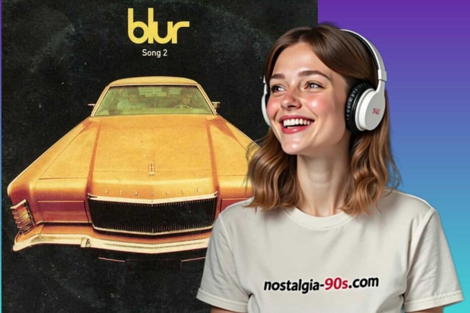 Portada del single Song 2 de Blur. Blur Song 2 single cover.