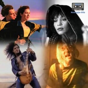 Best songs of the 90s. Mejores canciones de los años 90. My heart will go on, I will always love you, Smells like teen spirit, November rain...