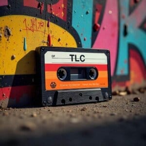 Cinta de cassette con las canciones de TLC. Cassette tape with TLC songs.