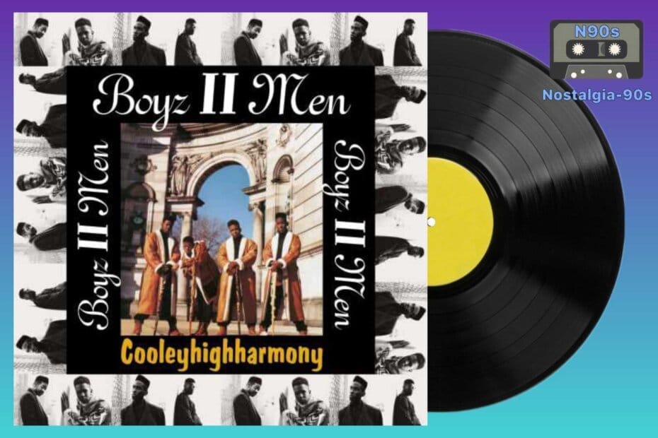 Portada del álbum Cooleyhighharmony de Boyz II Men. Boyz II Men Cooleyhighharmony album cover.