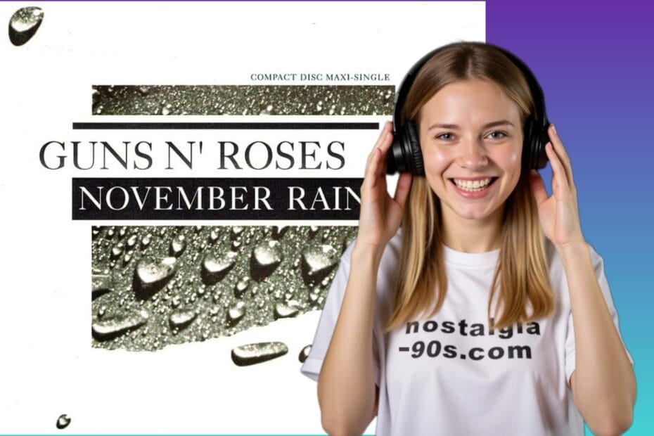 Portada del single November Rain de Guns N' Roses. Guns N' Roses November Rain single cover.