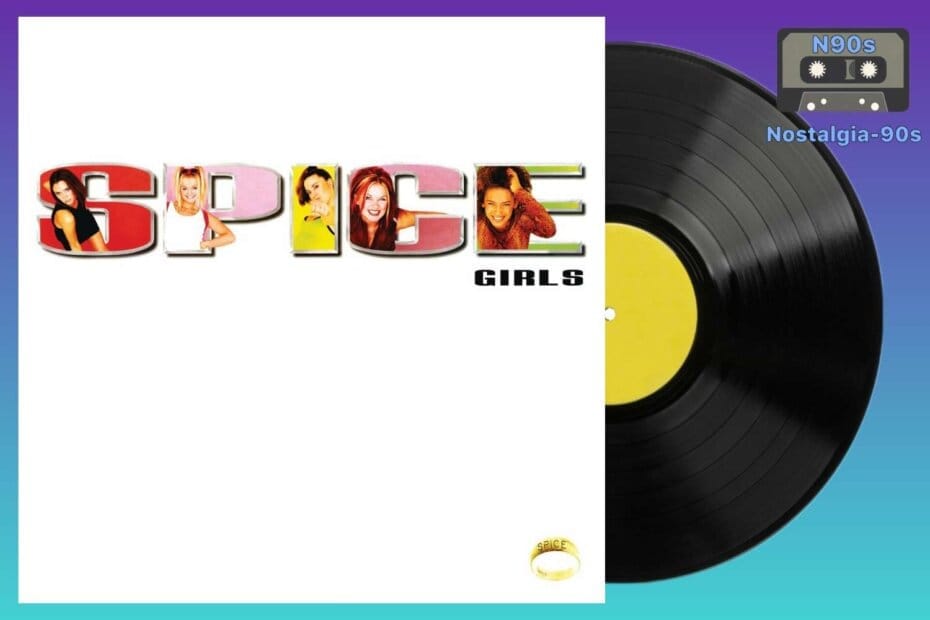 Portada del álbum Spice de Spice Girls. Spice Girls Spice album cover.